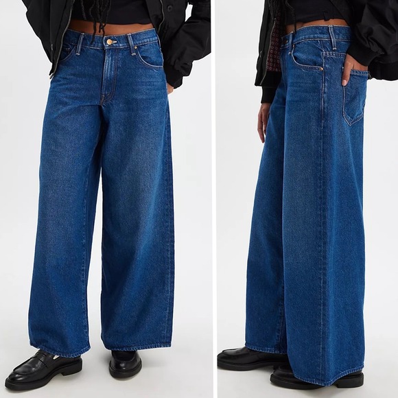 MOTHER Denim - LMOTHER Wide Leg Jeans Baggy NWT Sz 27 Rigatoni Sneak $248 Free People SNACKS